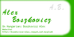 alex boszkovicz business card